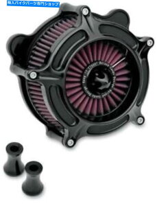 Air Filter ローランドサンズタービンブラック陽極酸化エアクリーナーカーボンファイバートリム0206-2039-B Roland Sands Turbine Black Anodized Air Cleaner Carbon Fiber Trim 0206-2039-B