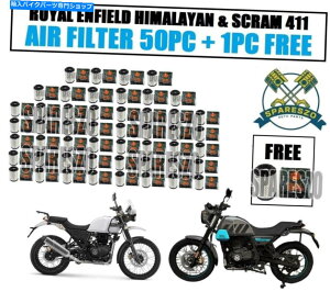 Air Filter ロイヤルエンフィールド "ヒマラヤ&スクラム411"エアフィルター50pc + 1pc無料 Royal Enfield " HIMALAYAN & SCRAM 411 " Air filter 50PC + 1PC Free