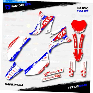 Graphics decal kit bhzCgu[XbN[VOOtBbNLbgtBbg08-21}nTTR125 TTR 125fJ[ Red White & Blue Slick Racing Graphics Kit fit 08-21 YAMAHA TTR125 TTR 125 decal