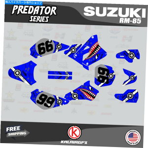 Graphics decal kit XYLRM85̃OtBbNfJ[Lbgi2001-2023jRM 85vf^[V[Y - u[ Graphics Decal Kit For Suzuki RM85 (2001-2023) RM 85 Predator Series- Blue