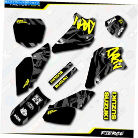 Graphics decal kit ブラックイエローファイアスレーシンググラフィックスステッカーキットはスズキDRZ125 01-07 DRZ 125に適合します Black Yellow Fierce Racing Graphics Sticker Kit fits Suzuki DRZ125 01-07 DRZ 125