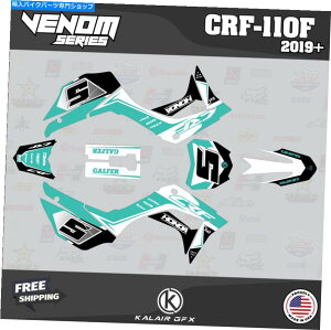 Graphics decal kit z_CRF110F CRF110 2019 2020 2021 2022 2023 venomteal̃OtBbNLbg Graphics Kit for HONDA CRF110F CRF110 2019 2020 2021 2022 2023 Venom- Teal