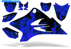 Graphics decal kit �O���t�B�b�N�X�L�b�g�X�e�b�J�[�f�J�[�����b�v���}�nTTR 50 2006-2018 Flames Blue Graphics kit Sticker Decal Wrap for Yamaha TTR 50 2006-2018 FLAMES BLUE