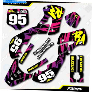 Graphics decal kit gubNCG[t@[XOtBbNXeBbJ[LbgtBbgXYLRM65 RM 65 01-22fJ[ Retro Black Yellow Fierce Graphics Sticker Kit fit Suzuki RM65 RM 65 01-22 Decal
