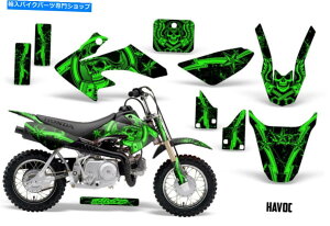 Graphics decal kit z_CRF50_[goCNOtBbNXeBbNLbgfJ[bvMXfR04-15卬O[ Honda CRF50 Dirt Bike Graphics Sticker Kit Decal Wrap MX Deco 04-15 HAVOC GREEN