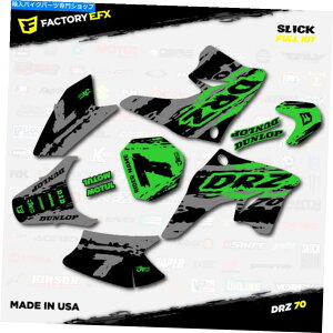 Graphics decal kit O[O[XbN[VOOtBbNXLbgɓK08+XYLDRZ70 DRZ 70fJ[ Gray & Green Slick Racing Graphics Kit fits 08+ Suzuki DRZ70 DRZ 70 Decals