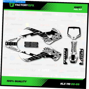 Graphics decal kit zCgO[Vtg[VOOtBbNXLbg͐00-09 klx110 klx 110fJ[ɓK܂ White & Gray Shift Racing Graphics Kit fits Kawasaki 00-09 Klx110 KLX 110 Decal