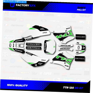 Graphics decal kit zCgO[Vtg[VOOtBbNXLbgtBbg00-07}nTTR125 TTR 125fJ[ White & Green Shift Racing Graphics Kit fits 00-07 YAMAHA TTR125 TTR 125 decal