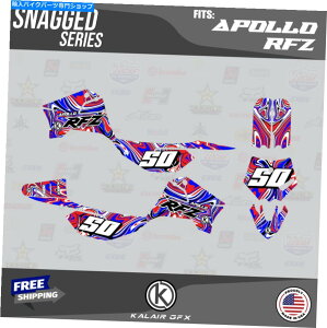 Graphics decal kit �A�|��RFZ X4 X5 X6�AX14?X19�̃O���t�B�b�N�f�J�[���L�b�g�X�i�b�O���b�h�u���[ Graphics Decal Kit For Apollo RFZ X4 X5 X6, X14 to X19 all years Snagged-Red Blu�y���s�A���i�z
