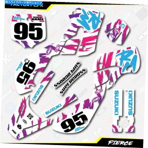 Graphics decal kit gzCgt@[XOtBbNXXebJ[Lbg̓XYLRM65 RM 65 01-22fJ[ɓK܂ Retro White Fierce Graphics Sticker Kit fits Suzuki RM65 RM 65 01-22 Decals