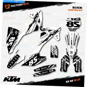 Graphics decal kit Ɣ̃XbN[VOOtBbNXLbg18-21 KTM 85SX 85 SXfJ[v[gɓK܂ Black & White Slick Racing Graphics Kit fits 18-21 KTM 85sx 85 SX Decal Plates