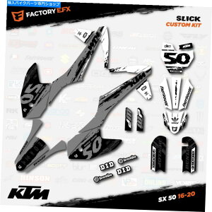 Graphics decal kit �O���[���z���C�g�X���b�N���[�V���O�O���t�B�b�N�X�L�b�g��16-20 ktm 50SX 50SX�f�J�[���X�e�b�J�[�ɓK�����܂� Gray & White Slick Racing Graphics Kit fits 16-20 KTM 50sx 50 sx Decal Sticker�y���s