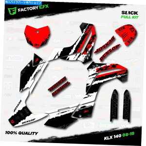 Graphics decal kit zCgbhXbN[VOOtBbNLbgtBbg08-18JTLklx140 klx 140fJ[ White & Red Slick Racing Graphics Kit fit 08-18 Kawasaki KLX140 KLX 140 Decal