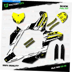Graphics decal kit zCgCG[XbN[VOOtBbNXLbgtBbg08-18JTLklx140 klx 140fJ[ White & Yellow Slick Racing Graphics Kit fit 08-18 Kawasaki KLX140 KLX 140 Decal
