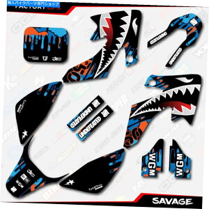 Graphics decal kit u[IWTx[Wʃ[VOOtBbNLbg04-12z_CRF50 CRF 50fJ[ɓK܂ Blue Orange Savage Camo Racing Graphics kit Fits 04-12 Honda Crf50 CRF 50 Decal