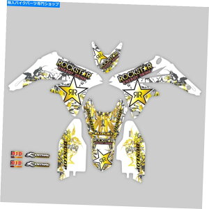 Graphics decal kit 2008-2019XYLDRZ 125 DRZ125OtBbNLbgbNX^[FzCgS[hfJ[ 2008 - 2019 SUZUKI DRZ 125 DRZ125 GRAPHICS KIT ROCKSTAR : WHITE GOLD DECALS