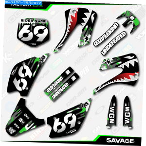 Graphics decal kit O[O[Tx[W[VOOtBbNXLbgKX85 01-13v[gKX 85 2001-2013ɓK܂ Gray & Green Savage Racing Graphics Kit fits Kx85 01-13 Plates Kx 85 2001-2013