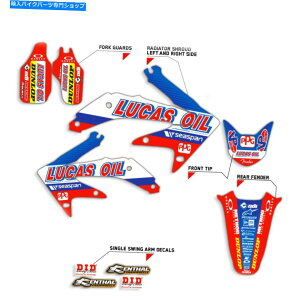 Graphics decal kit 1998-1999 Honda CR 125 RXebJ[OtBbNCR125R[JXICF /fJ[ 1998 - 1999 HONDA CR 125 R STICKER GRAPHICS CR125R LUCAS OIL : RED / BLUE DECALS