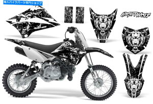 Graphics decal kit _[goCNOtBbNXLbgfJ[XebJ[bvJTLKLX110L 10-18 NWzCg Dirt Bike Graphics Kit Decal Sticker Wrap For Kawasaki KLX110L 10-18 NW WHITE