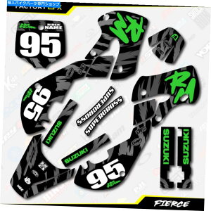 Graphics decal kit BlackGreen Fierce GraphicsXebJ[Lbg̓XYLRM65 RM 65 01-22fJ[ɓK܂ Black & Green Fierce Graphics Sticker Kit fits Suzuki RM65 RM 65 01-22 Decals
