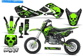 Graphics decal kit 川崎KLX 110 2002-2009 KX 65 2002-2018 Malice GRNのデカールグラフィックキットラップ Decal Graphic Kit Wrap For Kawasaki KLX 110 2002-2009 KX 65 2002-2018 MALICE GRN