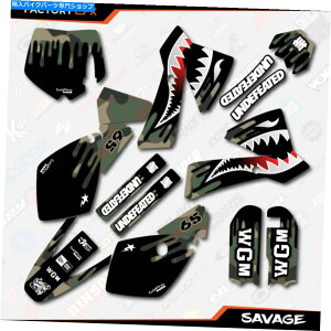 Graphics decal kit EbhhJTx[W[VOOtBbNLbgKTM 02-08 SX65 SX 65fJ[ɓK܂ Woodland Camo Savage Racing Graphics Kit fits KTM 02-08 Sx65 Sx 65 Decal