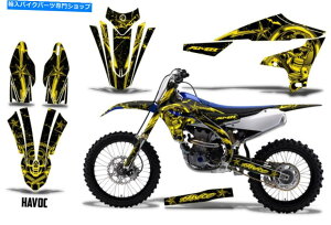 Graphics decal kit �_�[�g�o�C�N�f�J�[���O���t�B�b�N�X�L�b�gMX�X�e�b�J�[���b�vYAMAHA YZ450F 2018+ HAVOC YLLW Dirt Bike Decal Graphics Kit MX Sticker Wrap For Yamaha YZ450F 2018+ HAVOC YLLW�y���s�A���i�z