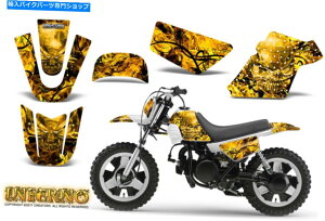 Graphics decal kit Yamaha PW50 Creatorx Graphics Kit Decals Inferno Yellow YAMAHA PW50 CREATORX GRAPHICS KIT DECALS INFERNO YELLOW�y���s�A���i�z