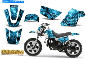 Graphics decal kit ���}�nPW50 creatorx�O���t�B�b�N�X�L�b�g�f�J�[���C���t�F���m�u���[�A�C�X YAMAHA PW50 CREATORX GRAPHICS KIT DECALS INFERNO BLUE ICE