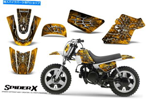 Graphics decal kit Yamaha PW50 Creatorx Graphics Kit Decals Spiderx Yellow YAMAHA PW50 CREATORX GRAPHICS KIT DECALS SPIDERX YELLOW�y���s�A���i�z