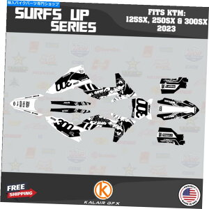 Graphics decal kit KTM MX�̃O���t�B�b�N�L�b�g2�X�g���[�N125SX 250SX��300SX 2023 SURFUP -White Graphics Kit for KTM MX 2-stroke 125SX 250SX & 300SX 2023 Surfup - White�y���s�A���i�z