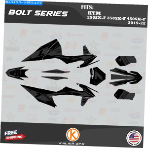 Graphics decal kit KTM 250SX-F 350SX-F 450SX-F 2019 2020 2021 2022�{���g�X���[�N�p�̃O���t�B�b�N�L�b�g Graphics Kit for KTM 250SX-F 350SX-F 450SX-F 2019 2020 2021 2022 Bolt-Smoke�y���s�A���i�z