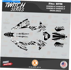 Graphics decal kit KTMのグラフィックキット250EXC-F 350EXC-F 450EXC-F 500EXC-F 20-23 Twitch-ホワイト Graphics Kit for KTM 250EXC-F 350EXC-F 450EXC-F 500EXC-F 20-23 Twitch - White