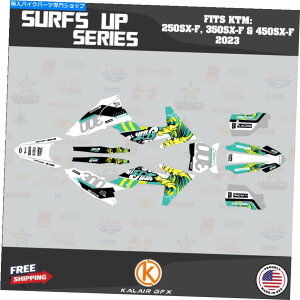 Graphics decal kit KTM̃OtBbNLbg4Xg[N250SX-FA350SX-F450SX-F 2023 Surfs Up-Teal Graphics Kit for KTM 4-stroke 250SX-F, 350SX-F & 450SX-F 2023 Surfs Up-Teal