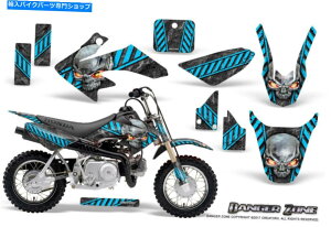 Graphics decal kit �z���_CRF 50�O���t�B�b�N�X�L�b�gcreatorx�f�J�[���X�e�b�J�[�댯�]�[���u���[�A�C�X HONDA CRF 50 GRAPHICS KIT CREATORX DECALS STICKERS DANGER ZONE BLUE ICE