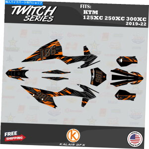 Graphics decal kit KTM 125xcA250xcA300xc 2019 2020 2021 2022 Twitch-IWF̃OtBbNLbg Graphics Kit for KTM 125XC, 250XC, 300XC 2019 2020 2021 2022 Twitch - Orange