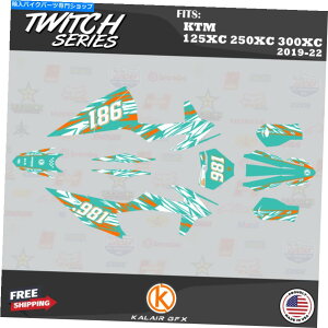 Graphics decal kit KTM 125xcA250xcA300xc 2019 2020 2020 2021 2022 Twitch -Teal Graphics Kit for KTM 125XC, 250XC, 300XC 2019 2020 2021 2022 Twitch - Teal