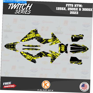 Graphics decal kit KTM MX�̃O���t�B�b�N�L�b�g2�X�g���[�N125SX 250SX��300SX 2023 Twitch-�C�G���[ Graphics Kit for KTM MX 2-stroke 125SX 250SX & 300SX 2023 Twitch - Yellow�y���s�A���i�z