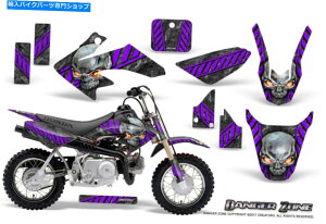 Graphics decal kit z_CRF 50OtBbNXLbgcreatorxfJ[XebJ[댯][p[v HONDA CRF 50 GRAPHICS KIT CREATORX DECALS STICKERS DANGER ZONE PURPLE