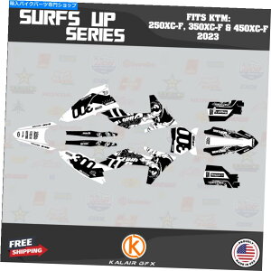 Graphics decal kit KTM 4Xg[N250xc-FA350xc-FA450xc-F 2023 Surfsup-Whitep̃OtBbNLbg Graphics Kit for KTM 4-stroke 250XC-F, 350XC-F, 450XC-F 2023 SurfsUp-White