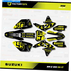 Graphics decal kit Blk Yellow Gray Rise RacingOtBbNLbgtBbg08-17XYLRMZ450XebJ[RMZ 450 Blk Yellow Gray Rise Racing Graphics Kit fit 08-17 Suzuki RMZ450 Sticker RMZ 450