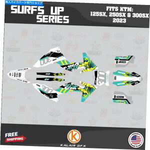 Graphics decal kit KTM MX�̃O���t�B�b�N�L�b�g2�X�g���[�N125SX 250SX��300SX 2023 SURFUP -TEAL Graphics Kit for KTM MX 2-stroke 125SX 250SX & 300SX 2023 Surfup - Teal�y���s�A���i�z