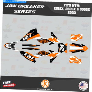 Graphics decal kit KTM MX 2�X�g���[�N125SX�A250SX�A300SX 2023 Jawbreaker-Orange�p�̃O���t�B�b�N�L�b�g Graphics Kit for KTM MX 2-stroke 125SX, 250SX & 300SX 2023 Jawbreaker-Orange�y���s�A���i�z