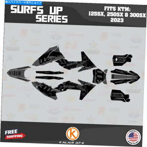 Graphics decal kit KTM MX�̃O���t�B�b�N�L�b�g2�X�g���[�N125SX 250SX��300SX 2023�T�[�t�A�b�v - �� Graphics Kit for KTM MX 2-stroke 125SX 250SX & 300SX 2023 Surfup - Smoke�y���s�A���i�z
