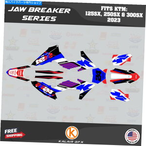 Graphics decal kit KTM MX�̃O���t�B�b�N�L�b�g2�X�g���[�N125SX�A250SX�A300SX 2023 Jawbreaker-Blue Red Graphics Kit for KTM MX 2-stroke 125SX, 250SX & 300SX 2023 Jawbreaker-Blue Red�y���s�A���i�z