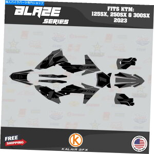Graphics decal kit KTM MX 2�X�g���[�N125SX�A250SX�A300SX 2023 Blaze-Smoke�̃O���t�B�b�N�L�b�g Graphics Kit for KTM MX 2-stroke 125SX, 250SX & 300SX 2023 Blaze-Smoke�y���s�A���i�z