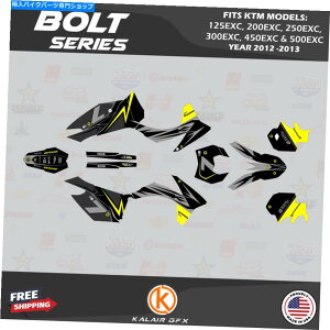 Graphics decal kit KTM 125 200 250 300 450 500EXC̃OtBbNLbgi2012-2013jBolt-Yellow Graphics Kit for KTM 125 200 250 300 450 500EXC (2012-2013) Bolt-Yellow