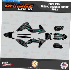 Graphics decal kit KTM MX�̃O���t�B�b�N�L�b�g2�X�g���[�N125SX 250SX��300SX 2023 OG-CREW TEAL SHIFT Graphics Kit for KTM MX 2-stroke 125SX 250SX & 300SX 2023 OG-Crew Teal Shift�y���s�A���i�z