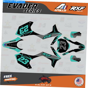 Graphics decal kit Apollo RXF Freeride 150 190 EvaderV[ỸOtBbNLbg - eB[ Graphics Kit for Apollo RXF Freeride 150 190 Evader Series- Teal