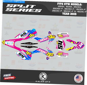 Graphics decal kit KTM 250SX-F�̃O���t�B�b�N�L�b�g�A350SX-F�A450SX-F�i2015�j�X�v���b�g�V���[�Y-CyanMagnta Graphics Kit for KTM 250SX-F, 350SX-F, 450SX-F (2015) Split-Series - Cyan Magnta�y���s�A���i�z